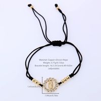Simple Style Classic Style Color Block Rope Copper Plating Inlay Zircon 18K Gold Plated Women's Drawstring Bracelets main image 7