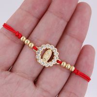Simple Style Classic Style Color Block Rope Copper Plating Inlay Zircon 18K Gold Plated Women's Drawstring Bracelets main image 5