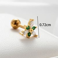 1 Piece Casual Simple Style Maple Leaf Carrot Flower Plating Inlay Copper Zircon Ear Studs main image 3