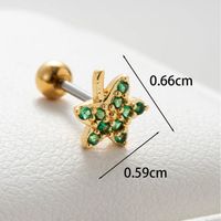 1 Piece Casual Simple Style Maple Leaf Carrot Flower Plating Inlay Copper Zircon Ear Studs main image 4