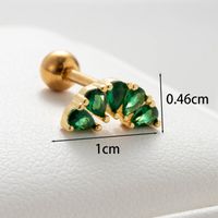 1 Piece Casual Simple Style Maple Leaf Carrot Flower Plating Inlay Copper Zircon Ear Studs main image 5