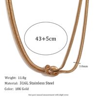304 Stainless Steel 18K Gold Plated Simple Style Classic Style Knot Necklace main image 2