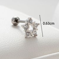1 Piece Casual Simple Style Flower Butterfly Inlay Copper Zircon Ear Studs main image 2