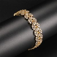 Brass 18K Gold Plated Casual Classic Style Plating Inlay Round Zircon Tennis Bracelet main image 1