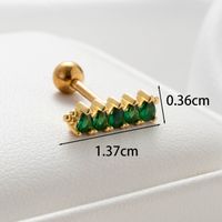 1 Piece Casual Simple Style Classic Style Water Droplets Inlay Copper Zircon Ear Studs main image 5