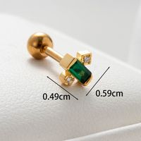1 Piece Casual Simple Style Classic Style Water Droplets Inlay Copper Zircon Ear Studs main image 2