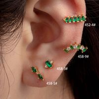 1 Piece Casual Simple Style Classic Style Water Droplets Inlay Copper Zircon Ear Studs main image 1