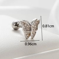 1 Piece Casual Simple Style Triangle Flower Butterfly Plating Inlay Copper Zircon Ear Studs main image 2