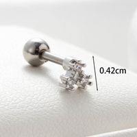 1 Piece Casual Simple Style Triangle Flower Butterfly Plating Inlay Copper Zircon Ear Studs main image 3
