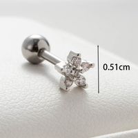 1 Piece Casual Simple Style Triangle Flower Butterfly Plating Inlay Copper Zircon Ear Studs main image 4