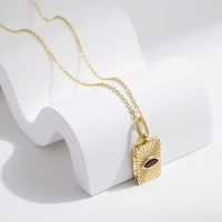 Sterling Silver 14K Gold Plated Romantic Simple Style Plating Inlay Rectangle Zircon Pendant Necklace main image 5