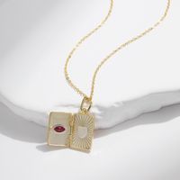 Sterling Silver 14K Gold Plated Romantic Simple Style Plating Inlay Rectangle Zircon Pendant Necklace main image 1