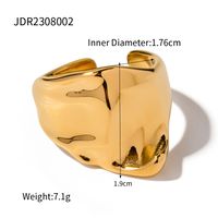 316 Stainless Steel  18K Gold Plated Simple Style Classic Style Plating Solid Color Rings main image 3