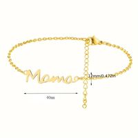 MAMA Letter 201 Stainless Steel 14K Gold Plated Silver Plated Bracelets In Bulk main image 3