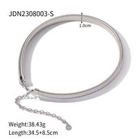 304 Stainless Steel Simple Style Classic Style Chain Solid Color Necklace main image 3