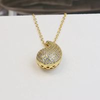 Simple Style Water Droplets Heart Shape Metal Copper Plating Inlay Zircon Gold Plated Women's Pendant Necklace main image 4