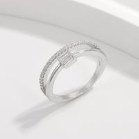 Sterling Silver White Gold Plated Glam Luxurious Funny Plating Inlay Snake Zircon Open Rings main image 4