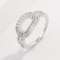 Sterling Silver White Gold Plated Glam Luxurious Funny Plating Inlay Snake Zircon Open Rings main image 8