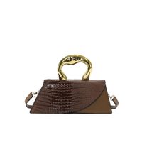 Women's Medium Pu Leather Solid Color Elegant Vintage Style Square Magnetic Buckle Crossbody Bag sku image 5