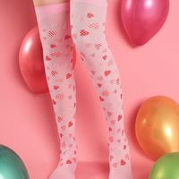 Women's Sweet Heart Shape Polyester Printing And Dyeing Printing Soft Over The Knee Socks A Pair main image 4