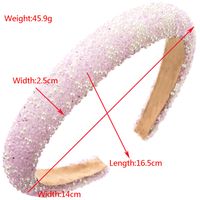 Women's Cute Sweet Classic Style Solid Color Sponge Inlay Rhinestones Pearl Hair Band main image 2