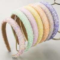 Women's Cute Sweet Classic Style Solid Color Sponge Inlay Rhinestones Pearl Hair Band main image 1