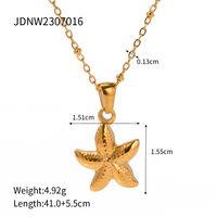 Acero Inoxidable 304 Chapados en oro de 18k Estilo Simple Estilo Clásico Enchapado Estrella De Mar Collar Colgante main image 3