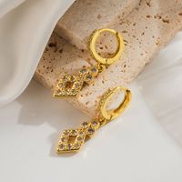 1 Pair Simple Style Water Droplets Bow Knot Plating Inlay Copper Zircon 18K Gold Plated Drop Earrings main image 2