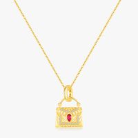 Sterling Silver 14K Gold Plated Simple Style Classic Style Plating Inlay Bag Zircon Pendant Necklace sku image 1