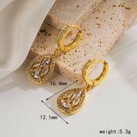 1 Pair Simple Style Water Droplets Bow Knot Plating Inlay Copper Zircon 18K Gold Plated Drop Earrings sku image 3