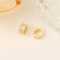1 Piece 7.5*4.5mm 5mm Copper Zircon 18K Gold Plated Round Star Polished Beads Spacer Bars main image 3