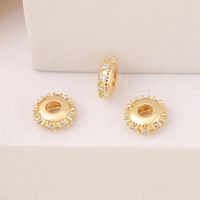 1 Piece 8.5 * 3mm 3mm Copper Zircon 18K Gold Plated Round Polished Beads Spacer Bars main image 1
