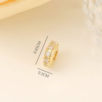 1 Piece 8.5 * 3mm 3mm Copper Zircon 18K Gold Plated Round Polished Beads Spacer Bars sku image 1