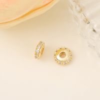 1 Piece 8.5 * 3mm 3mm Copper Zircon 18K Gold Plated Round Polished Beads Spacer Bars main image 4