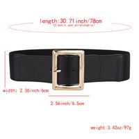 Simple Style Solid Color Pu Leather Elastic Band Metal Button Women's Woven Belts main image 2