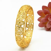 IG Style Simple Style Solid Color 24K Gold Plated Alloy Wholesale Bangle sku image 6