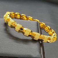 IG Style Simple Style Solid Color 24K Gold Plated Alloy Wholesale Bangle sku image 7