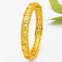 IG Style Simple Style Solid Color 24K Gold Plated Alloy Wholesale Bangle sku image 9