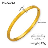 Elegant Simple Style Circle Round 18K Gold Plated Rhinestones Rhinestone Titanium Steel Wholesale Bangle main image 11