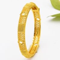 IG Style Simple Style Solid Color 24K Gold Plated Alloy Wholesale Bangle sku image 10