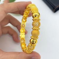 IG Style Simple Style Solid Color 24K Gold Plated Alloy Wholesale Bangle sku image 13