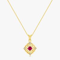 Sterling Silver 14K Gold Plated Casual Retro Plating Inlay Geometric Zircon Pendant Necklace sku image 1