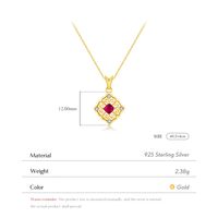 Sterling Silver 14K Gold Plated Casual Retro Plating Inlay Geometric Zircon Pendant Necklace main image 4