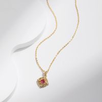 Sterling Silver 14K Gold Plated Casual Retro Plating Inlay Geometric Zircon Pendant Necklace main image video