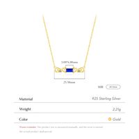 Sterling Silver 14K Gold Plated Elegant Retro Plating Inlay Solid Color Zircon Pendant Necklace main image 4