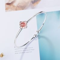 Copper Basic Lady Simple Style Inlay Round Artificial Crystal Bangle sku image 1