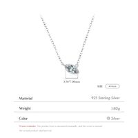 Sterling Silver Silver Plated Elegant Simple Style Plating Inlay Oval Zircon Pendant Necklace main image 4