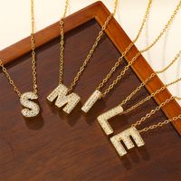 Copper 18K Gold Plated Casual Simple Style Inlay Letter Zircon Pendant Necklace main image 5