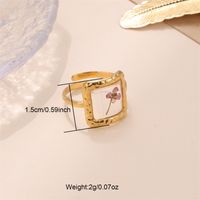 Ig Style Geometric Flower Stainless Steel Epoxy Open Rings sku image 6