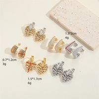1 Pair Simple Style Heart Shape Inlay Copper Zircon 14K Gold Plated Ear Studs main image 2